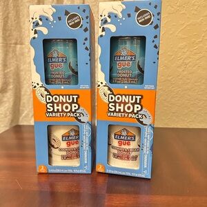 Lot Of 2 Elmer's Gue Pre-Made Slime 8oz W/Mix-Ins 2/Pkg-Donut Shop Theme